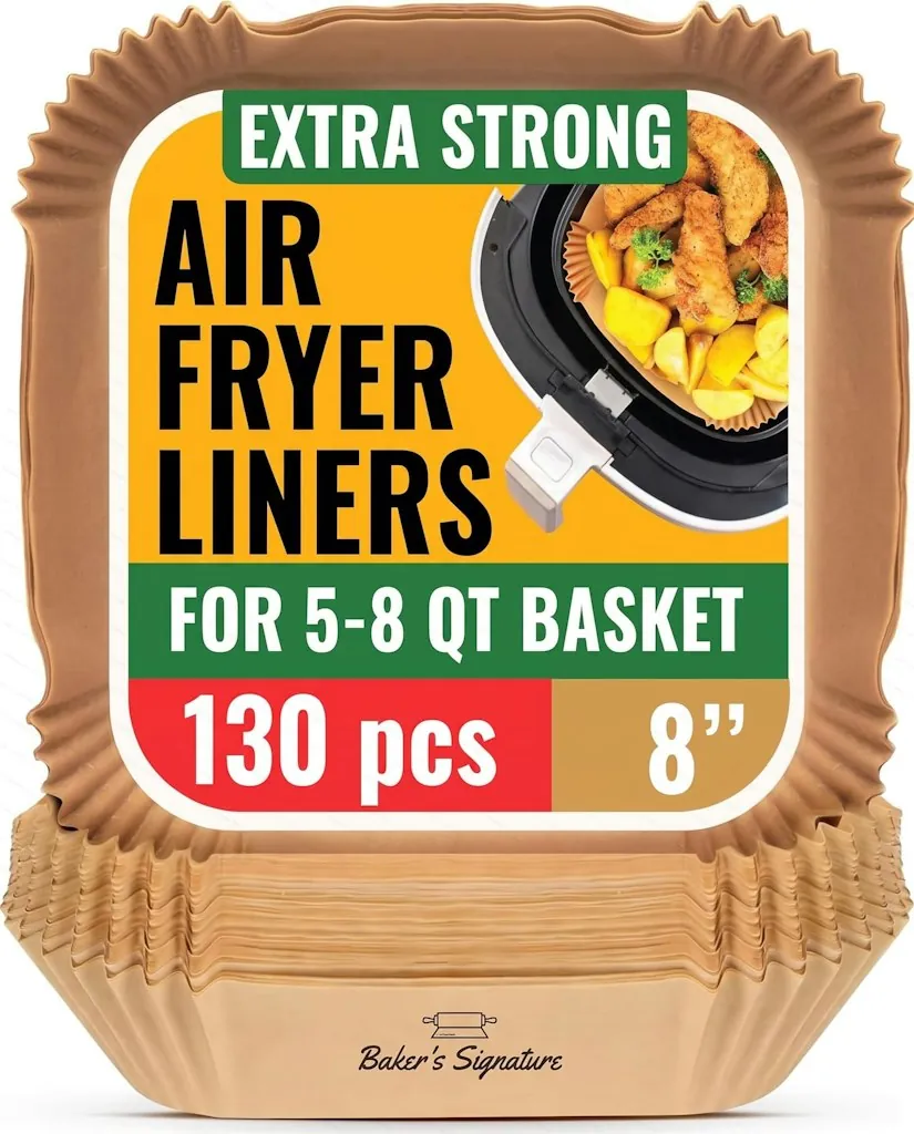 Baker's Signature Unbleached Parchment Air Fryer Liners 130-Pack