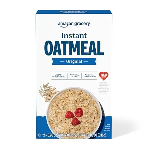 Amazon Grocery Instant Oatmeal (plain) 10 ct