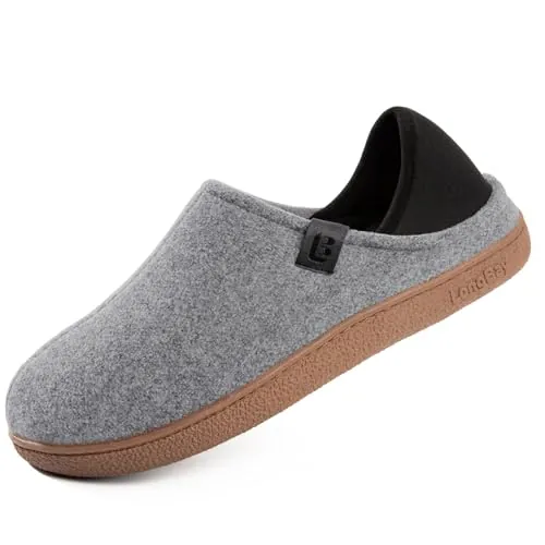 LongBay Men's Memory Foam Indoor/Outdoor Slippers w/ Removable Insole & Convertible Heel