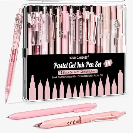 14-Piece Four Candies 0.5mm Pastel Gel Ink Pen Set