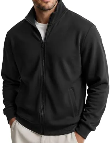 COOFANDY Mens Zip Up Sweatshirt Lightweight Fleece Jacket