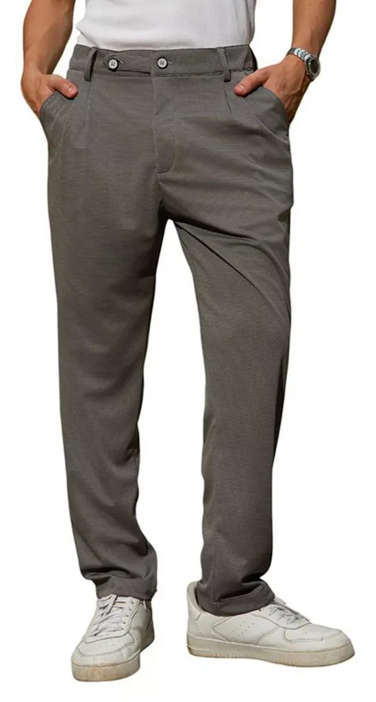 Campus Sutra Men's Micro-Check Chino Trousers