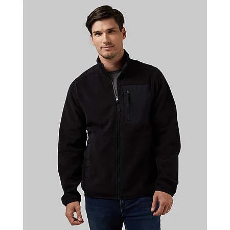 32 Degrees Outerwear: Men's Outdoor Sherpa Full Zip Jacket