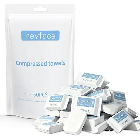 50-Ct Heyface Compressed Disposable Washcloths