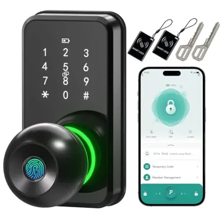 Linkthai Smart Door Lock Knob Fingerprint Keypad Keyless Entry Lock