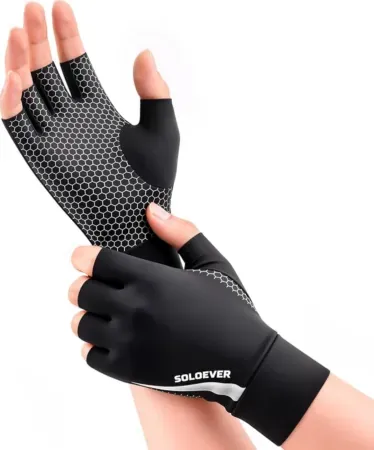 SOLOEVER Fingerless Compression Arthritis Gloves w/ Non-Slip Grip