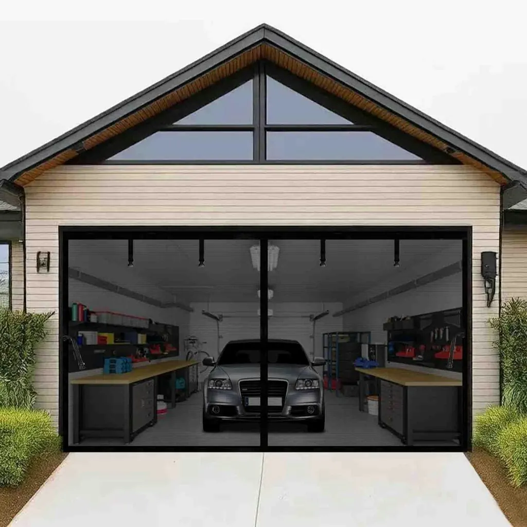 9x9-Foot Magnetic Garage Door Screen Mesh