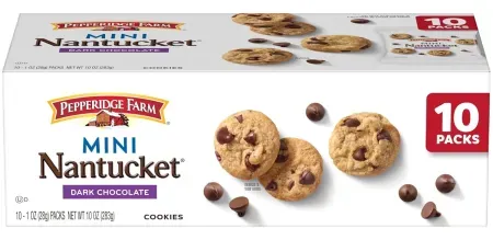 10-Pack 1oz Pepperidge Farm Nantucket Mini Dark Chocolate Chip Cookies