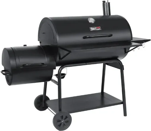 36" Royal Gourmet Deluxe Charcoal Barrel Grill w/ Offset Smoker