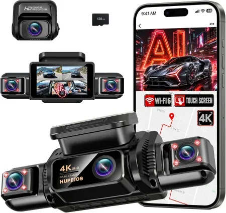 HUPEJOS 4K 360° View Dash Cam 4 Channel Camera