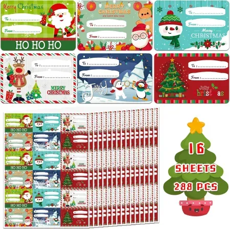 HSHFAMIIY 288-Piece Christmas Gift Tags