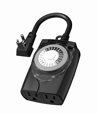 Outdoor Timer Outlet Waterproof 2 Grounded Outlets