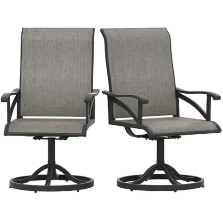 Set-of-2 DWVO Outdoor Swivel Chairs