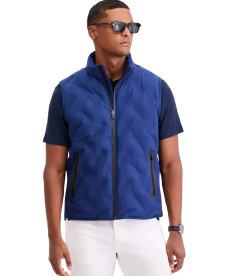 Alfani Men's Welded Alfatech Contrast-Trim Full-Zip Vest