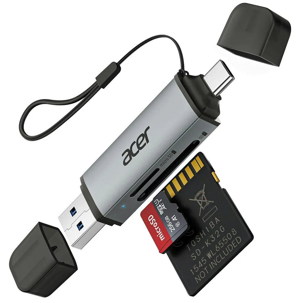 Acer USB-C Dual-Slot SD & MicroSD Card Reader