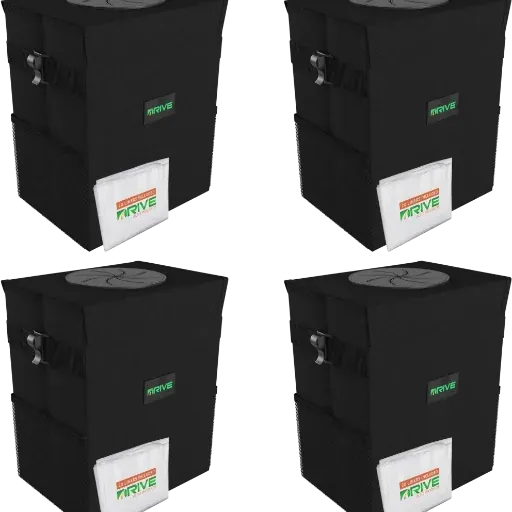 Drive Auto Collapsible Car Trash Cans + 80 Bags 4-Pack