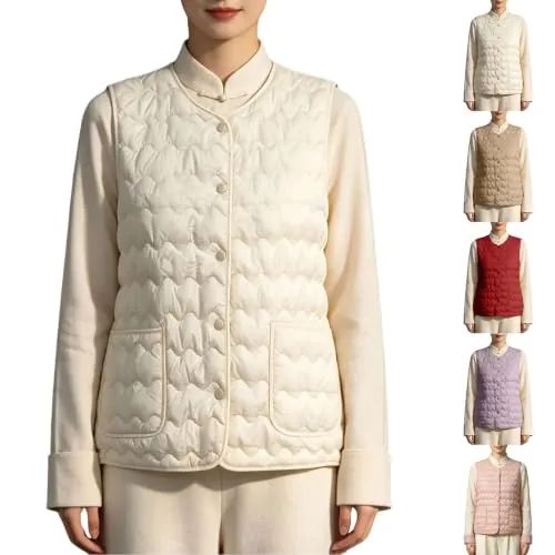 Lightweight Button Quilted Vest