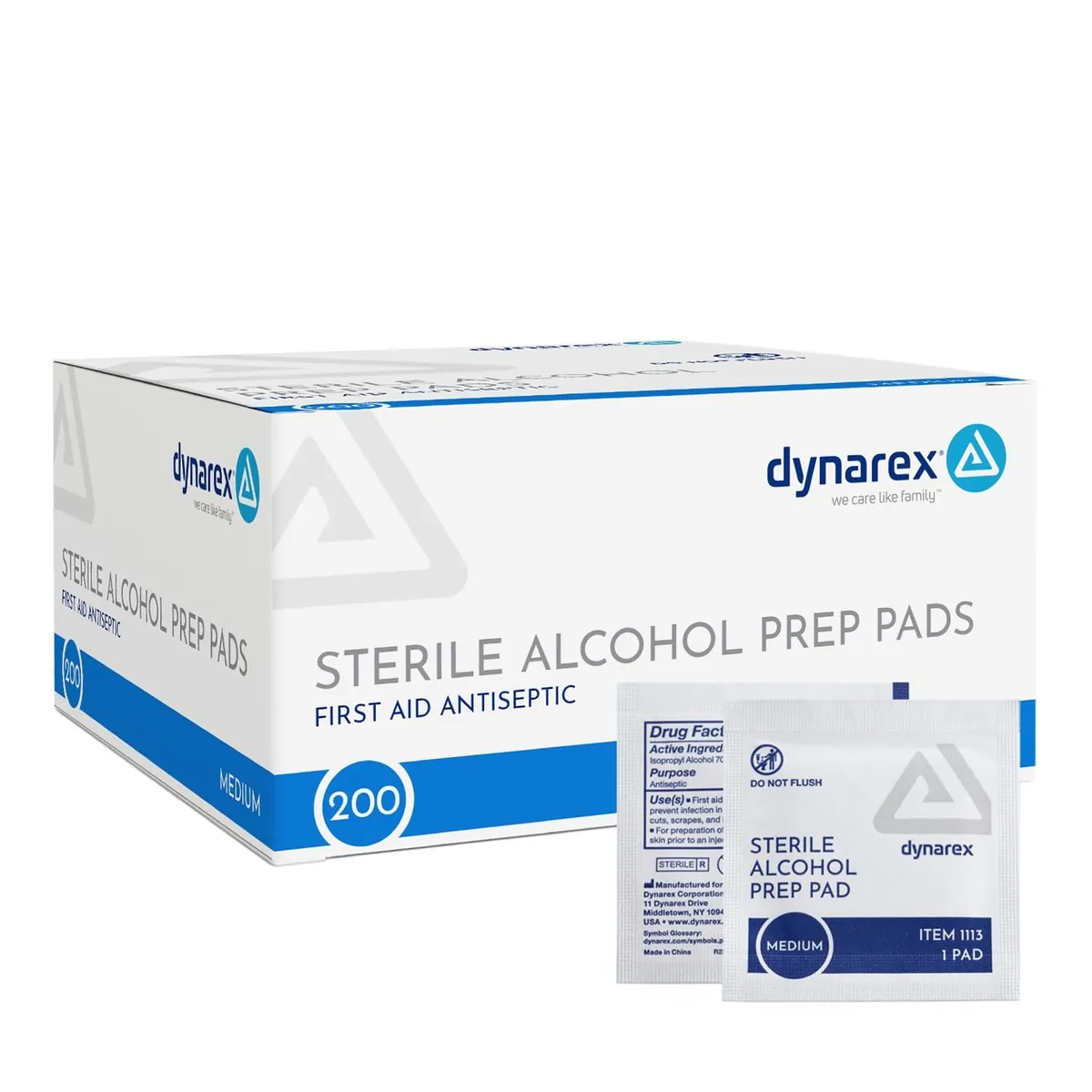 Dynarex Alcohol Prep Pads 200 Pack