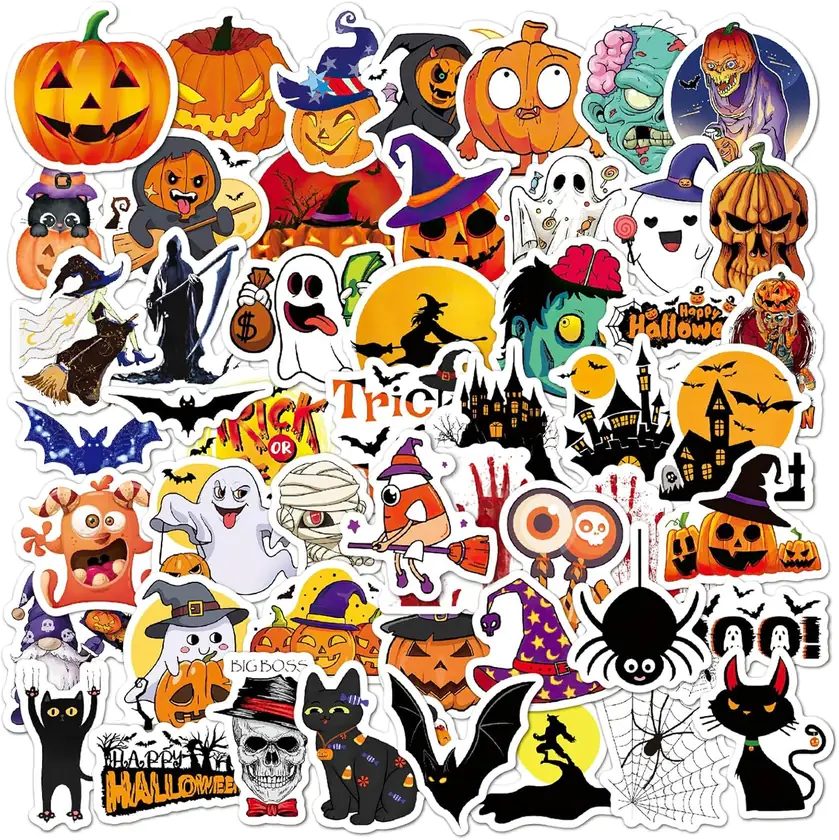 Riccioofy Halloween Stickers 50-Pieces