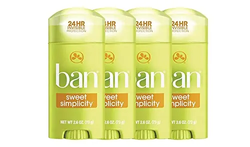 Ban Invisible Solid Antiperspirant Deodorant Sweet Simplicity 4-Pack
