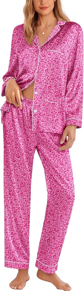 Women’s Satin Button Down Pajama Set