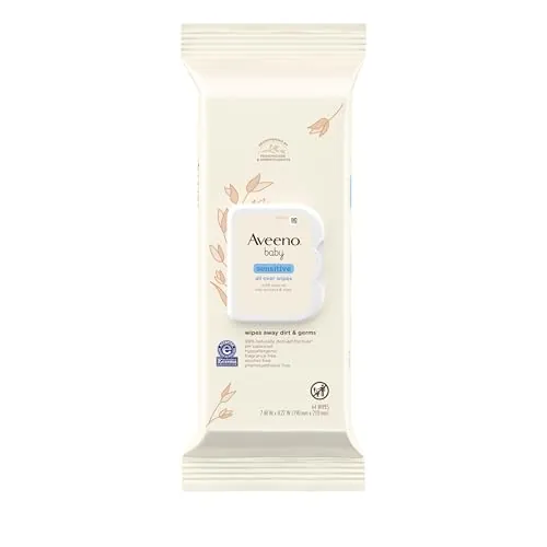 Aveeno Baby Sensitive All Over Wipes with Aloe & Natural Oat Extract 64-Count