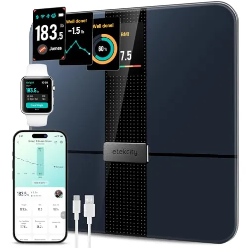 Etekcity Smart Scale for Body Weight and Fat, BMI, FSA Eligible, Black