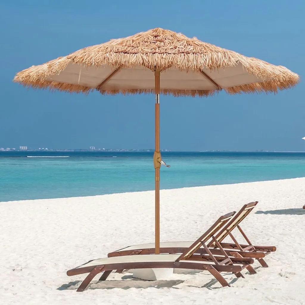 Ainfox 7.5-Foot Thatched Tiki Patio Umbrella