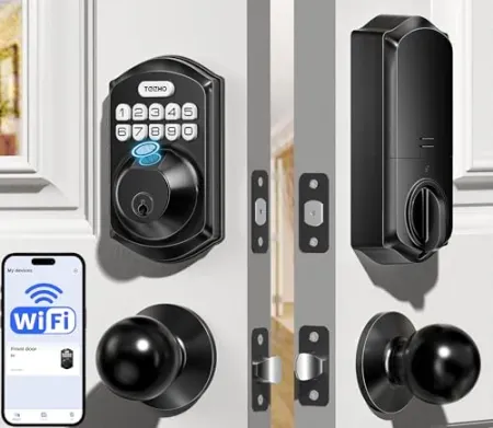 TEEHO TE012W-K WiFi Smart Keyless Entry Door Lock with Handle