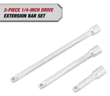 Hyper Tough 1/4" Drive 2", 4" & 6"Extension Bar Set