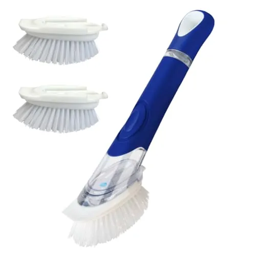 CELOX Dish Brush w/ Built-In Soap Dispenser & 2 Brush Refills