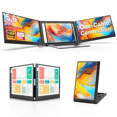 QQH Triple Screen Laptop Monitor Extender for 12"-16" Laptops