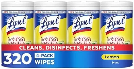 Select Accounts: 4-Pk 80-Ct Lysol Disinfectant Wipes (Lemon & Lime Blossom)