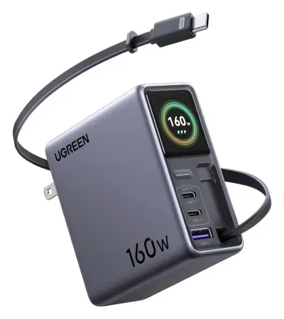UGREEN Nexode Pro 160W Charger w/ Retractable Cable