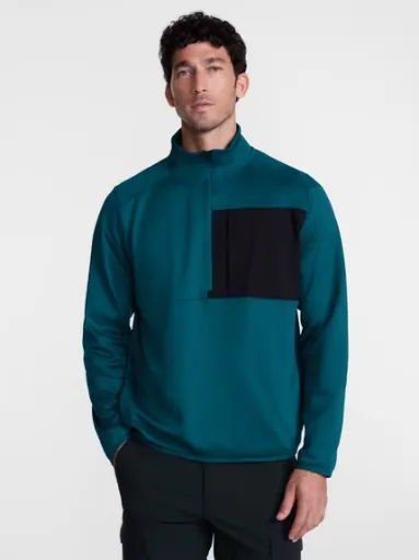 Ozark Trail Men's Half-Zip Pullover, Teal (M-3XL)