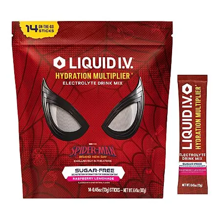 14-ct Liquid I.V. Sugar Free Electrolyte (Spider-Man Raspberry Lemonade)