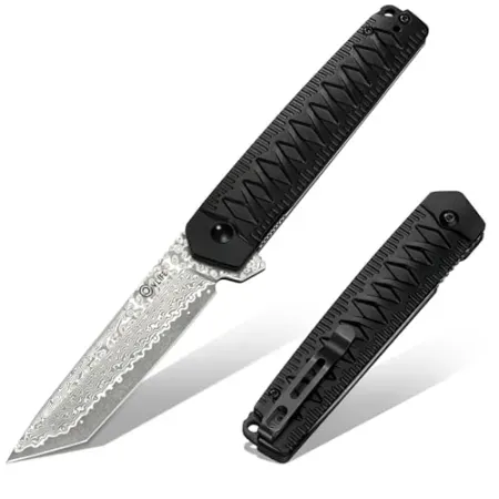 CVLIFE Damascus Pocket Knife with Clip