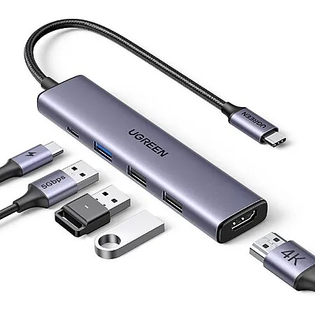 Prime: UGREEN 5-Port USB-C Hub w/ 4K HDMI/100W PD & 3x USB-A Ports