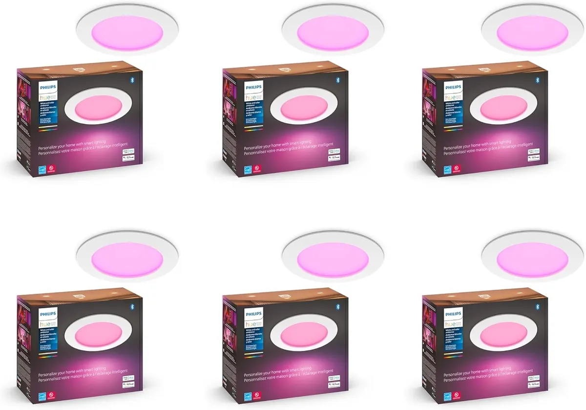 Philips Hue Smart Slim 6 Inch LED Downlight 6-Pack