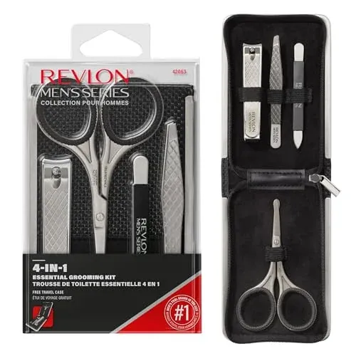 Revlon Men's Grooming Kit, 5-Piece Travel Essentials Set