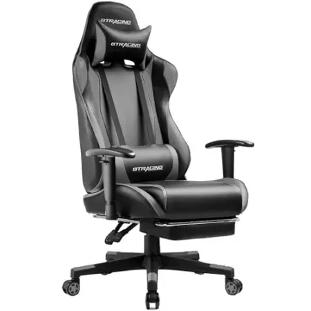 GTRACING Ergonomic Gaming Chair w/ Adjustable Pillows, Footrest
