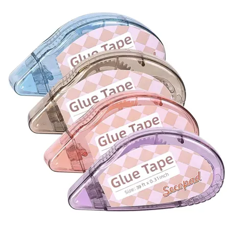 4-Pack Secopad 0.3" x 39' Double-Sided Glue Tape Rollers