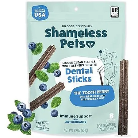 7.2-Oz Shameless Pets Dental Treats for Dogs (The Tooth Berry)