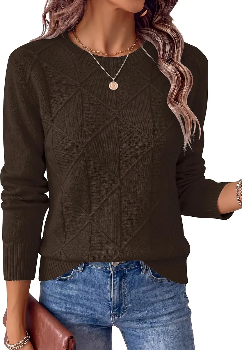 ANRABESS Argyle Knit Sweater