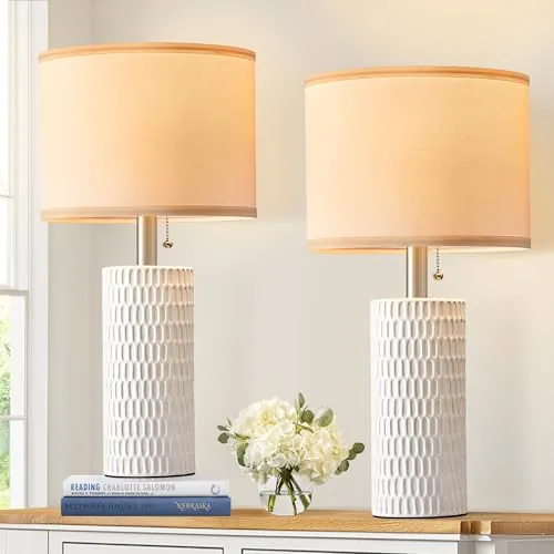 20″ Modern Ceramic Table Lamps Set of 2