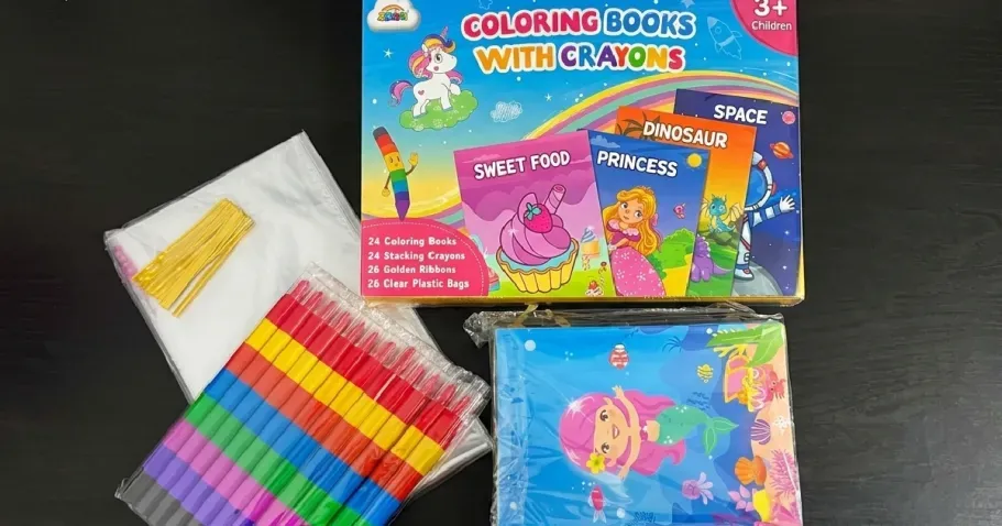 Mini Coloring Books w/ Crayons 24-Pack
