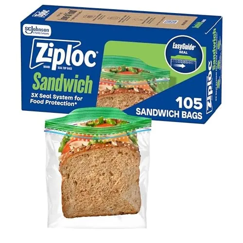 Ziploc Sandwich Bags with EasyGuide Texture