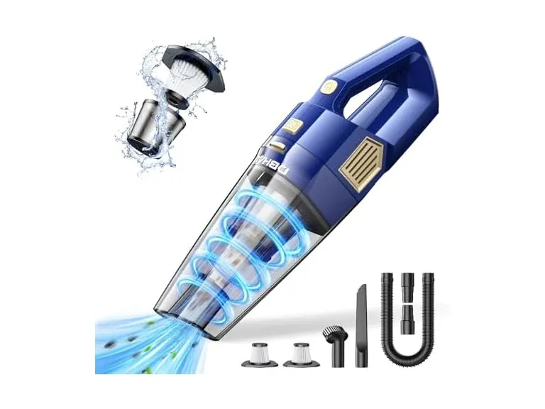 DBHAL Cordless Handheld Vacuum w/ 15000PA Suction, HEPA Filter & 6000mAh Battery