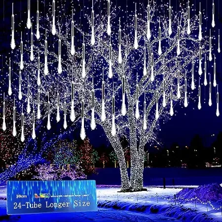 24-Tube Kwaiffeo 30' LED Meteor Shower Holiday Lights