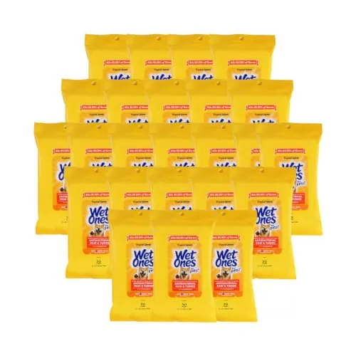 24-Pack 30-Count Wet Ones for Pets Paw and Tushie Dog Wipes (Tropical Splash)